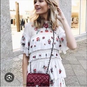 Zara Floral Embroidered Sheer Dress
